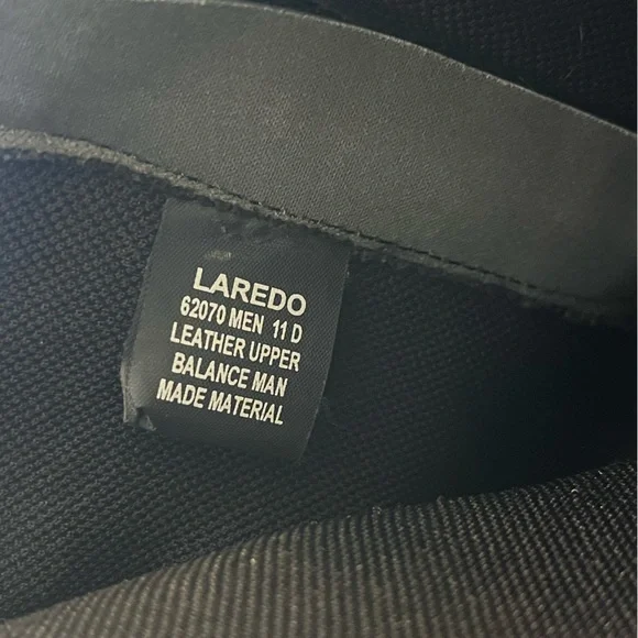 Laredo Black Leather Harness Chain Boots Mens size 11 D - Picture 3 of 12